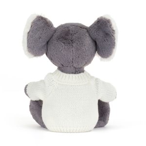 Bashful Koala with Personalised Cream Jumper