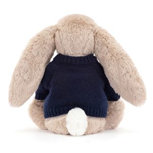 Blossom Bea Beige Bunny with Personalised Navy Jumper